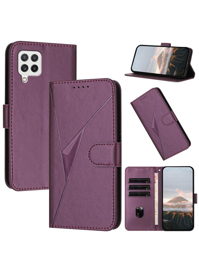 اس-توب جراب لهاتف Samsung Galaxy A22 4G، جراب هاتف جلدي بنمط مثلث ومشبك - Image 1