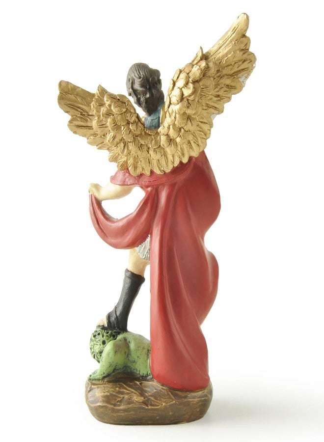 PlentifulHome St. Michael the Archangel Statue – 5.32” Hand-Painted Resin Catholic Figurine, Spiritual Warrior Angel Defeating Evil, Religious Home Altar or Prayer Room Decor - Image 4