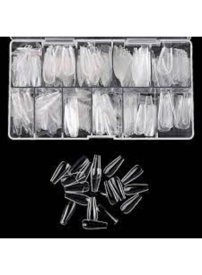 Fake Nails High Quality 100pcs/Box Natural Transparent Different Sizes - Image 2