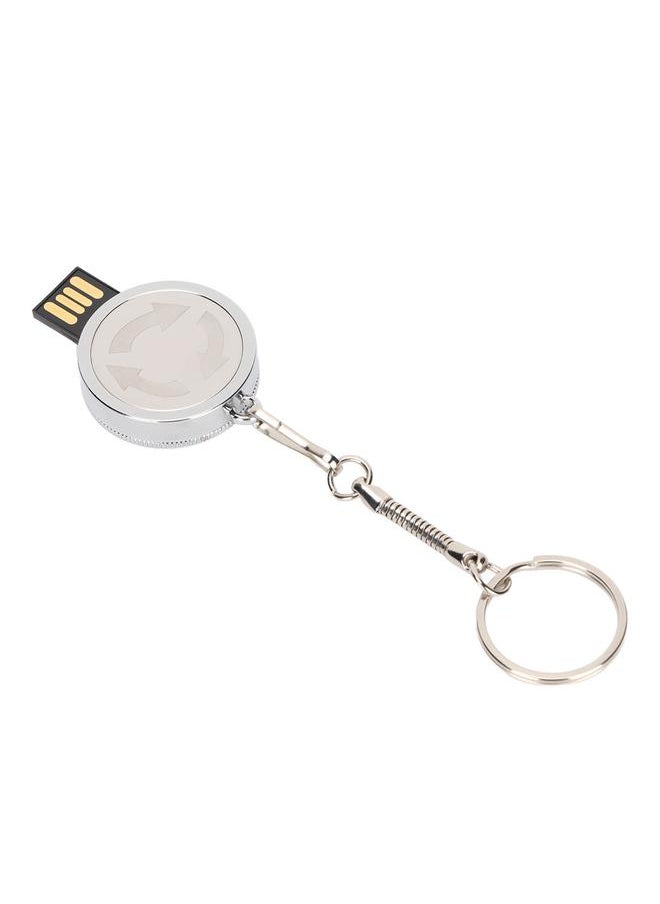 Thoraya - USB Flash Memory Stick High Speed Flash Drive Flash Disk Metal Round Thumb Drive with Keychain 16GB - Image 1