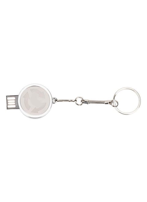 USB Flash Memory Stick High Speed Flash Drive Flash Disk Metal Round Thumb Drive with Keychain 16GB