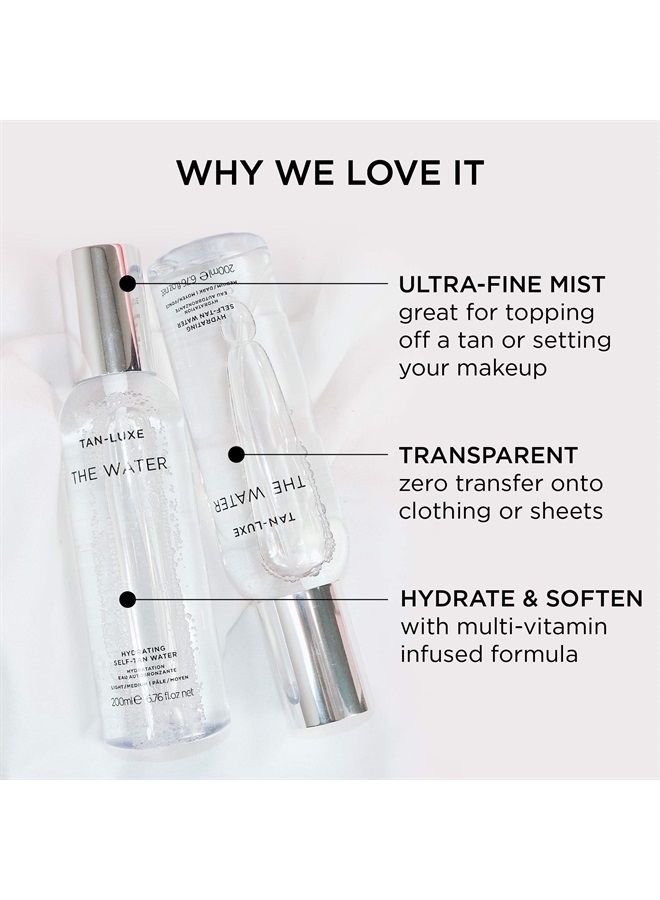 TAN-LUXE The Water - Medium/Dark - The Water Hydrating Self Tanner Mist - Vitamin Infused, Hydrating Tanning Water Mist - Cruelty & Toxin Free Spray Tanner - Image 1