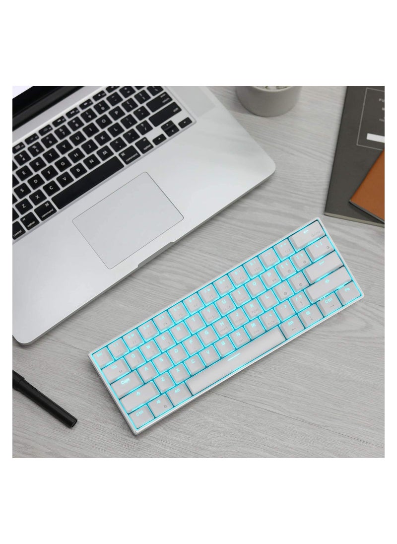 ARNOTEC - RK61 Mechanical Keyboard 61 Keys Arabic/English Dual Language, Blue Backlight, Blue Switch Tablet Mobile Office Gaming Keyboard - Image 1