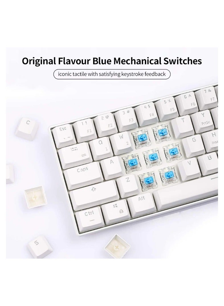 Arnotec Rk61 Blue Switch Mechanical Keyboard 61 Keys Ar/En - Blue Backlight