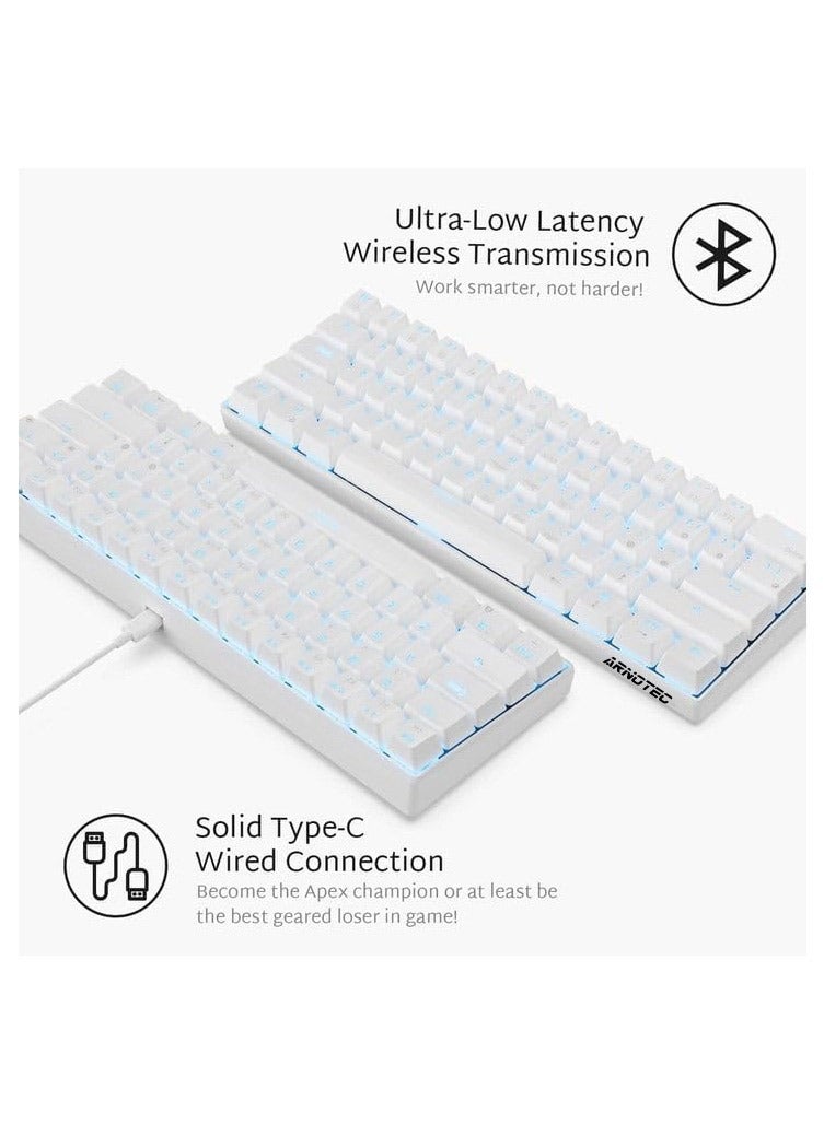 Arnotec Rk61 Blue Switch Mechanical Keyboard 61 Keys Ar/En - Blue Backlight