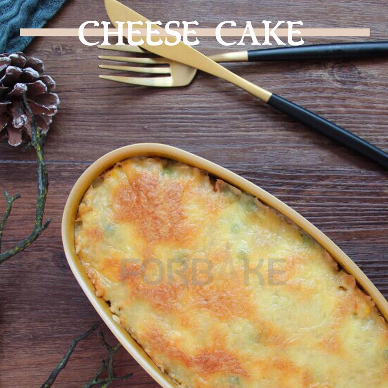 Marimer FOR BAKE Non-Stick 8" Oval Cheesecake Pan Set - 2-Pack Golden Aluminum Alloy Baking Molds for Perfect Cakes & Breads - Bake Like a Pro! - Image 5