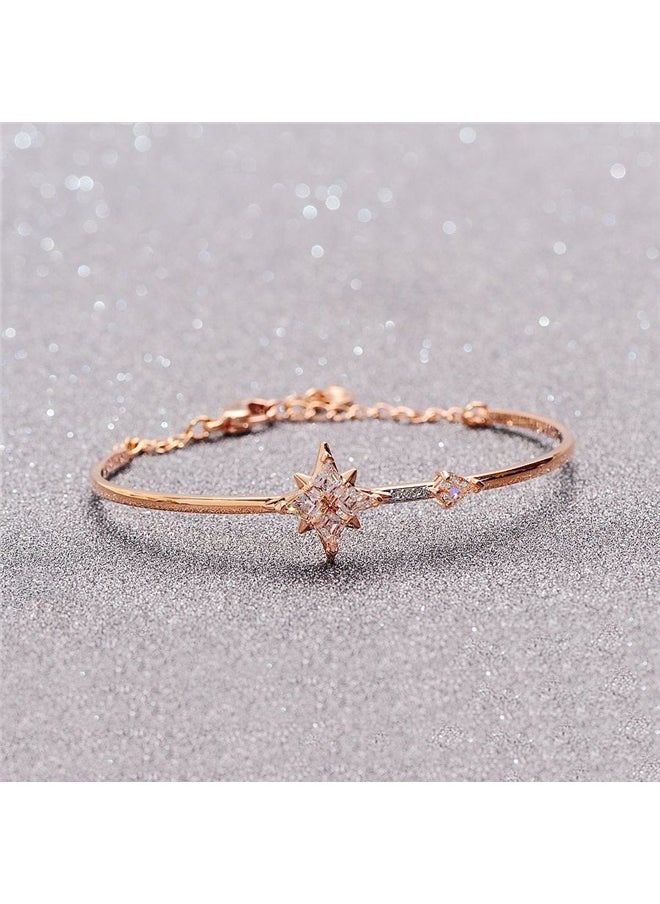 yongsheng Stone Studded Bracelet,Bracelets for Women Cuff Bangle Crystal Star Charm Tassel Bracelet Jewelry for Teen Girls Bridesmaid Birthday Gifts  - Image 3