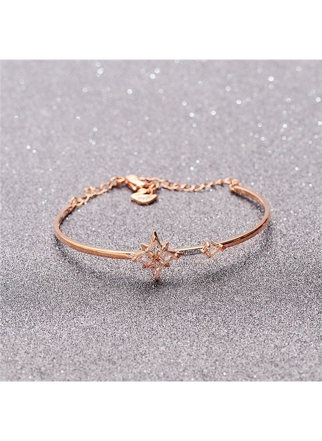 yongsheng Stone Studded Bracelet,Bracelets for Women Cuff Bangle Crystal Star Charm Tassel Bracelet Jewelry for Teen Girls Bridesmaid Birthday Gifts  - Image 4