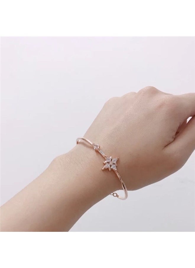 yongsheng Stone Studded Bracelet,Bracelets for Women Cuff Bangle Crystal Star Charm Tassel Bracelet Jewelry for Teen Girls Bridesmaid Birthday Gifts  - Image 2