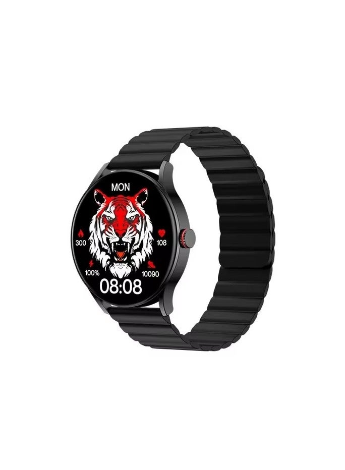 Imiki TG1 Smartwatch  – 1.43" AMOLED Display with 1000 Nits Brightness, Bluetooth Calling, 15-Day Battery Life, Fitness Tracker – Black + Black Strap  - Image 1