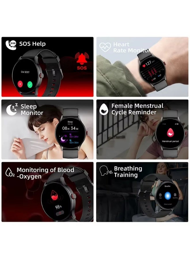 Imiki TG1 Smartwatch  – 1.43" AMOLED Display with 1000 Nits Brightness, Bluetooth Calling, 15-Day Battery Life, Fitness Tracker – Black + Black Strap  - Image 3
