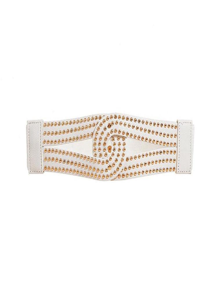Eckek - Ladies Corset Elastic Rivet Wide Girdle Dress Suit Shirt Decoration Belts for Women - Image 1