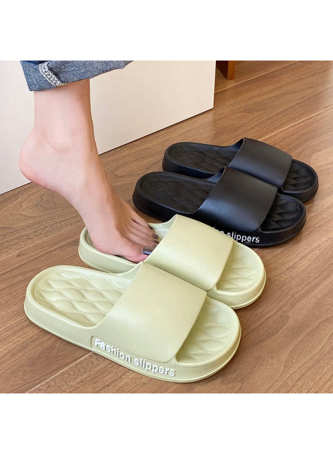 Iqgd Slippers For Men And Women, Soft-soled Floor Slippers, Non-slip Bathroom Slippers For Couples, Home Use, 1819 Green, Size 42-43 - Image 1