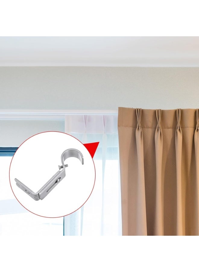 Soofam Curtain Pole Brackets, Heavy Duty Adjustable Curtain Pole Brackets (9-12cm), Rust-Resistant Metal Wall Rod Brackets with Screws, Sturdy for Strong Support (3-Pack, Silver) - Image 5