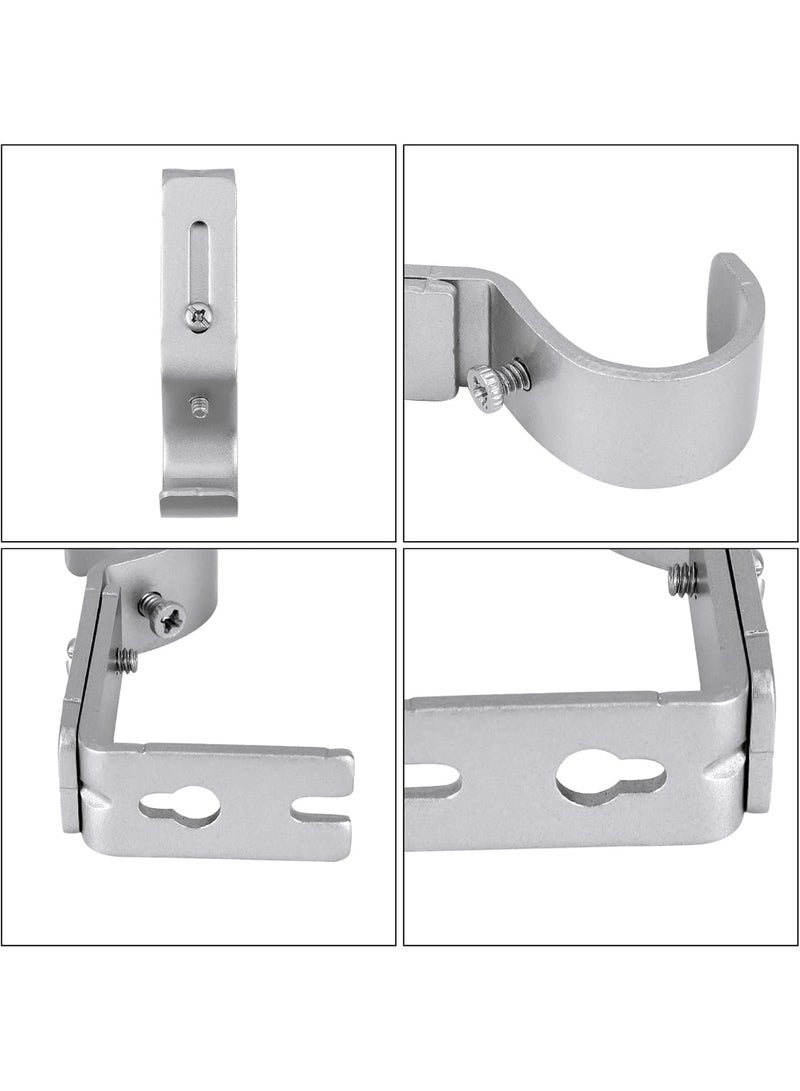Soofam Curtain Pole Brackets, Heavy Duty Adjustable Curtain Pole Brackets (9-12cm), Rust-Resistant Metal Wall Rod Brackets with Screws, Sturdy for Strong Support (3-Pack, Silver) - Image 3