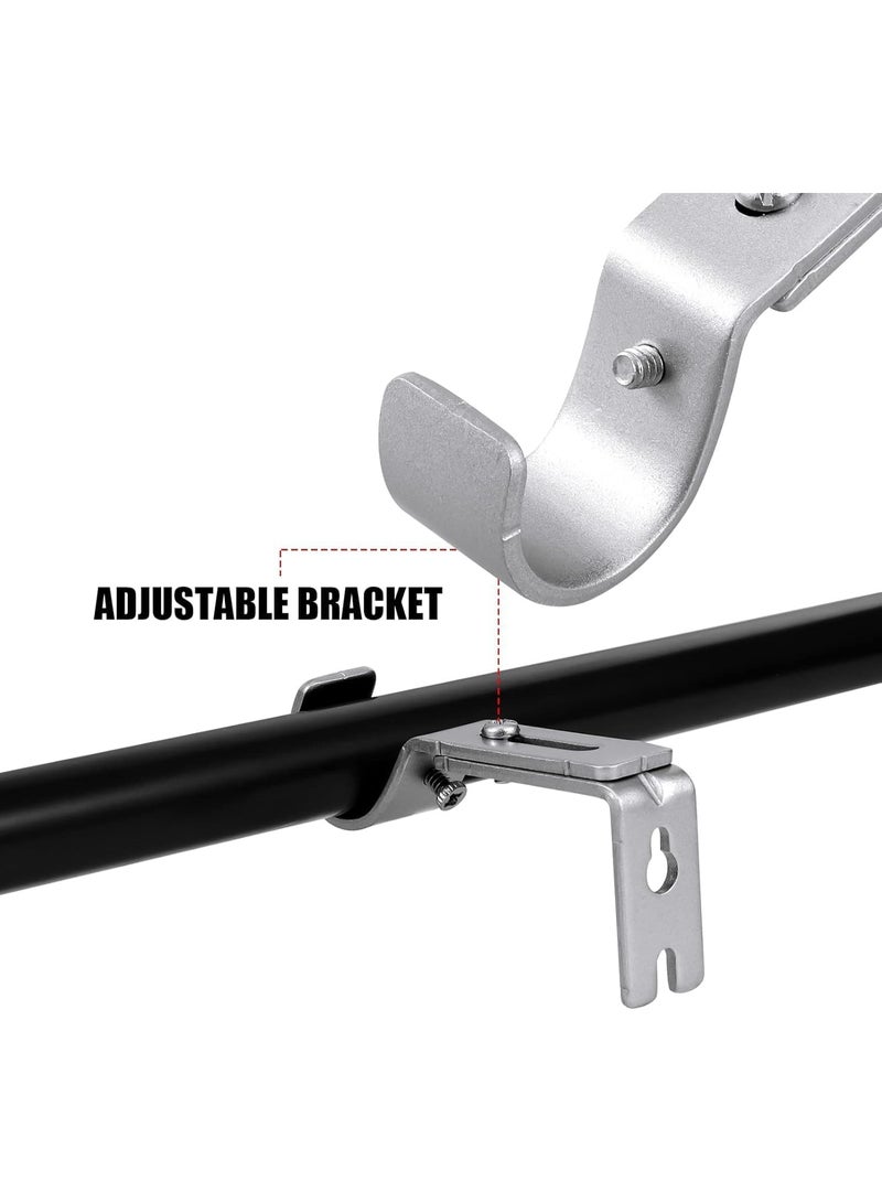 Soofam Curtain Pole Brackets, Heavy Duty Adjustable Curtain Pole Brackets (9-12cm), Rust-Resistant Metal Wall Rod Brackets with Screws, Sturdy for Strong Support (3-Pack, Silver) - Image 4