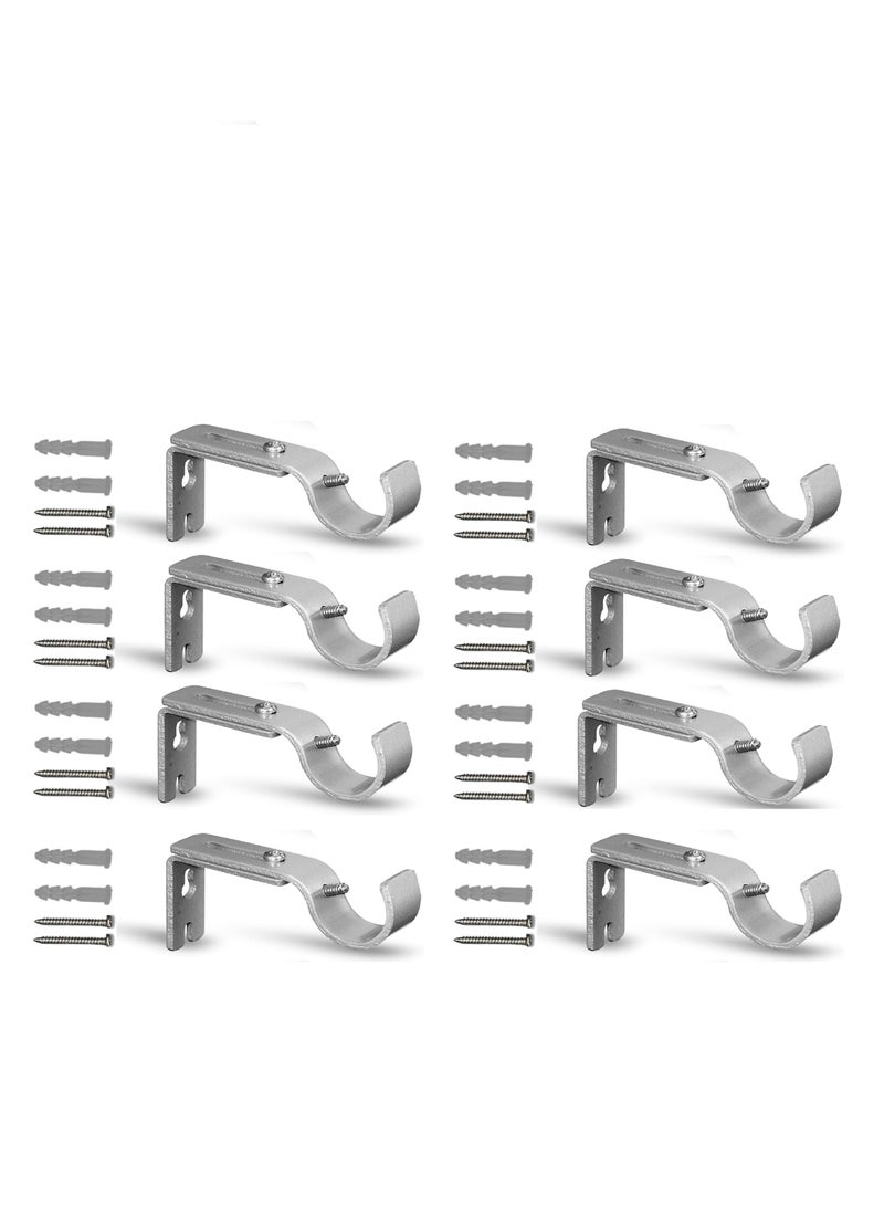 Soofam Curtain Pole Brackets, Heavy Duty Adjustable Curtain Pole Brackets (9-12cm), Rust-Resistant Metal Wall Rod Brackets with Screws, Sturdy for Strong Support (3-Pack, Silver) - Image 1