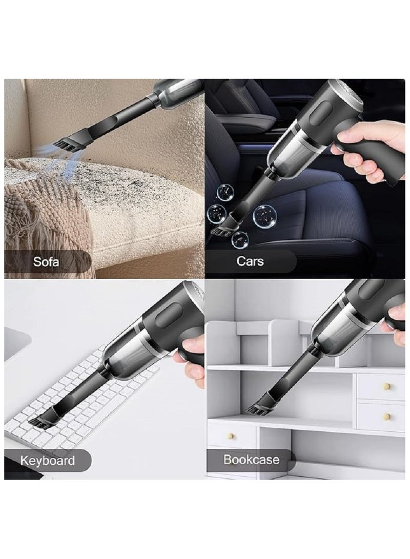 Cordless Handheld Vacuum, Car Vacuum Cleaner, Mini Hand Held Vacuuming Portable Rechargeable 3 in 1 Sucking Blowing for Home Office and Car - Image 3