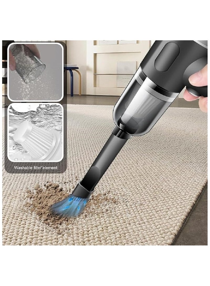 Cordless Handheld Vacuum, Car Vacuum Cleaner, Mini Hand Held Vacuuming Portable Rechargeable 3 in 1 Sucking Blowing for Home Office and Car - Image 4