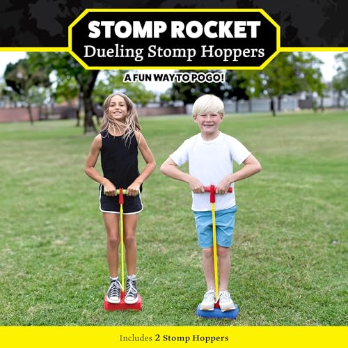 Stomp Rocket Dueling Stomp Hopper Kids Easter Basket Stuffers Jump Bounce Squeak Foam POGO Jumper for Kids Toddler Pogo Stick with Soft Grips Stretchy Bands STEM Indoor Outdoor Toys for 35 Year Olds - Image 5