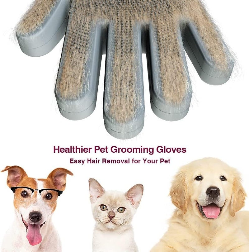 Episkey Dog Grooming Glove 1 Pair Pet Deshedding Brush Gloves Cat Hair Remover Mitt for Pet Massage Long or Short Fur Bathing (Multicolor) (Dog_Gloves) - Image 5
