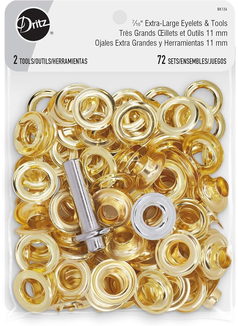 Dritz Dritz Extra Tools Gold 72 Sets Eyelets XLarge 716 Count  - Image 1