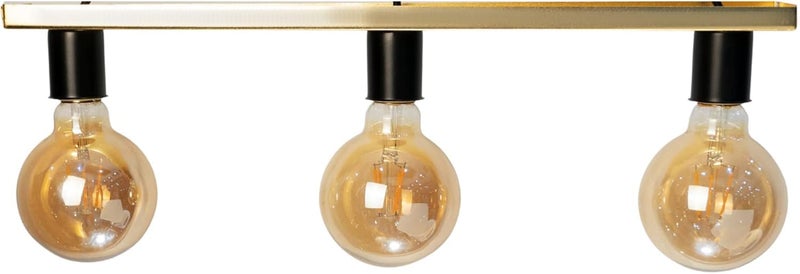 Modern 3-Light Ceiling Track Light Fixture, Black and Gold, Globe Glass Shades without Bulbs - Image 3