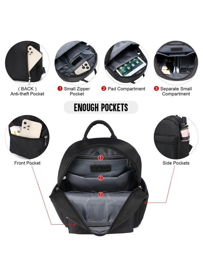 Lovevook LOVEVOOK Mini Backpack for Women Purse Fashion Small Black Backpack Daypack for Dating Gift for Her Waterproof  - Image 3