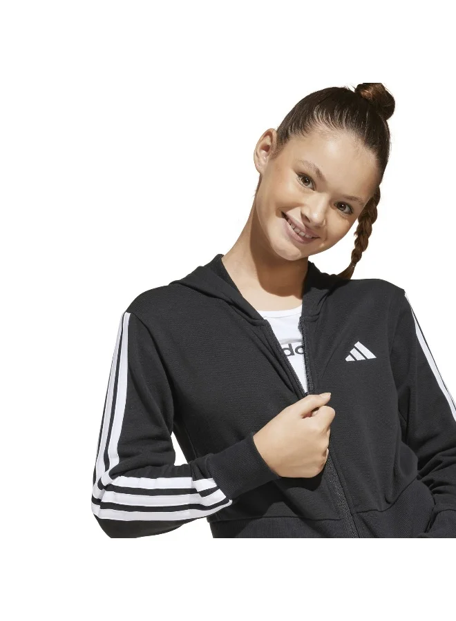 Adidas Adidas Jg 3S Ft Fz Cro Black Hooded Track Top Track Tops For Kids