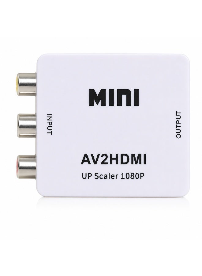 محول AV إلى HDMI بدقة 1080P (من RCA/CVBS المركب إلى HDMI) مع كابل طاقة USB | جهاز رفع دقة الفيديو والصوت AV2HDMI لأجهزة التلفزيون، والشاشات، وأجهزة العرض (البروجيكتور)، ومشغلات DVD وVHS، وأجهزة PS2 وPS3 - Image 2