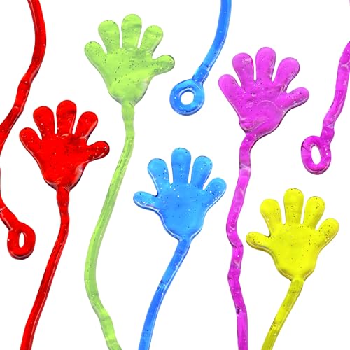 Giraffe Manufacturing 75 Pcs Bulk Sticky Hands for Kids - Slappy Slap Little Small Hands Sticky Toy - Goodie Bags Stuffers Party Favors for Birthday, Treasure Box, Hand Game 4-8, 8-12 - Christmas Stocking Stuffer for Kids - Image 2