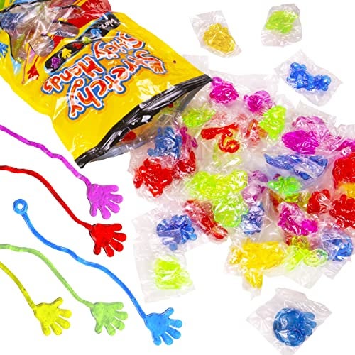 Giraffe Manufacturing 75 Pcs Bulk Sticky Hands for Kids - Slappy Slap Little Small Hands Sticky Toy - Goodie Bags Stuffers Party Favors for Birthday, Treasure Box, Hand Game 4-8, 8-12 - Christmas Stocking Stuffer for Kids - Image 4