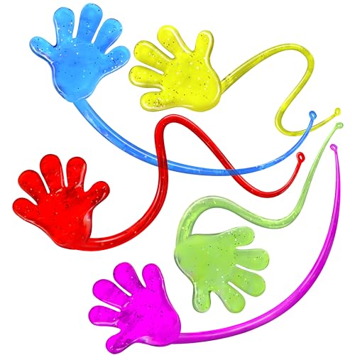 Giraffe Manufacturing 75 Pcs Bulk Sticky Hands for Kids - Slappy Slap Little Small Hands Sticky Toy - Goodie Bags Stuffers Party Favors for Birthday, Treasure Box, Hand Game 4-8, 8-12 - Christmas Stocking Stuffer for Kids - Image 1