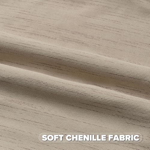 FUTEI Pack of 2 Solid Chenille Throw Pillow Covers 18x18 Inch Soft Meteor Dotting Textured Decorative Cushion Cases Modern Farmhouse Accent for Couch Living Room Khaki - Image 3