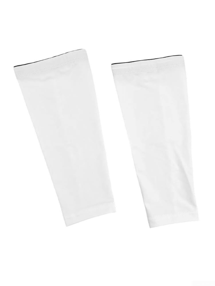 Lightweight Breathable Leg Sleeves Moisture Wicking Calf Support For Running Basketball Cycling Fitness XL White - Image 5