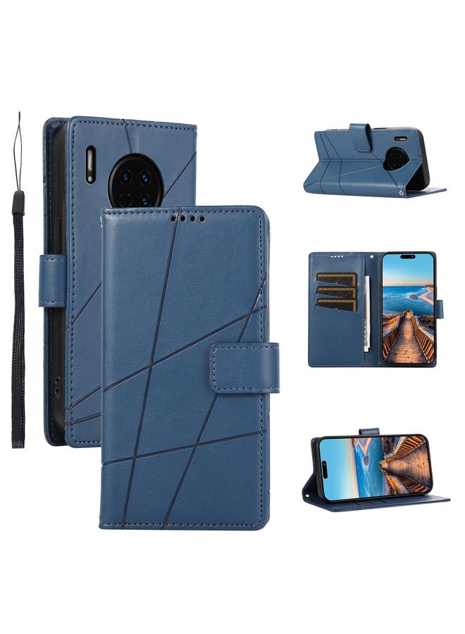 S-TOP Case For Huawei Mate 30 PU Genuine Leather Texture Embossed Line Phone Case - Image 1