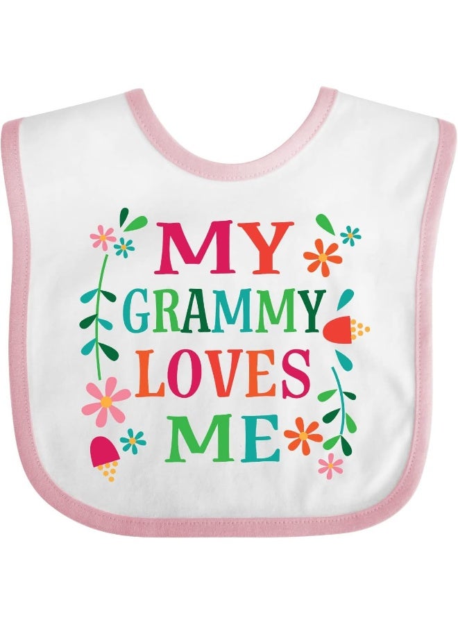 inktastic My Grammy Loves Me Girls Apparel Baby Bib - Image 1
