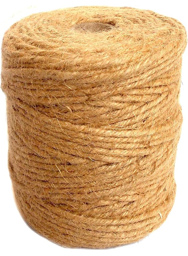 The Bros Natural Jute Twine, 100m/330 Feet Brown Thick Jute Rope. 3mm/4Ply Jute String for Floristry, DIY Arts & Crafts, Gifts Wrapping, Decoration, Bundling, Garden & Recycling  - Image 1