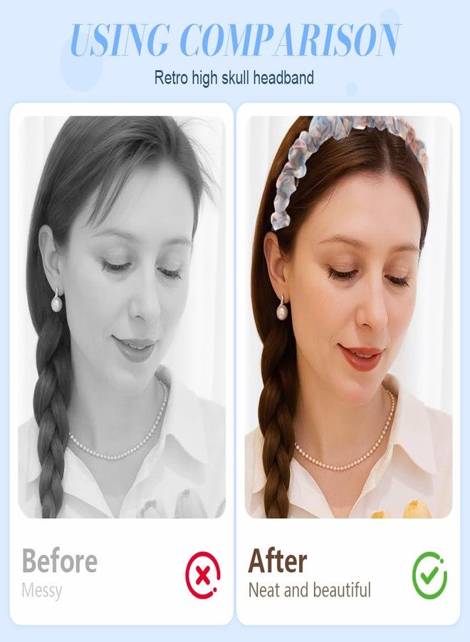 ماي كرييت طقم ربطات شعر MAYCREATE® مكون من قطعتين للنساء، ربطات شعر من القماش الملتوي مع مسامير سوداء، خفيفة الوزن ولا تتشابك، ربطة شعر عصرية بنمط ريفي مناسبة للارتداء اليومي أو الحفلات - Image 3