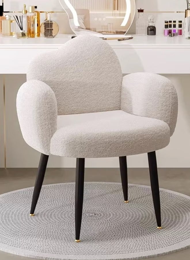 Raffine Modern Minimalist Design Single Sofa Comfy Fluffy Vanity Chair Elegant Makeup Desk Chair Ergonomic Backrest Dinning Chair with Armrests for Bedroom Living Room 45x47x81 cm - Image 1