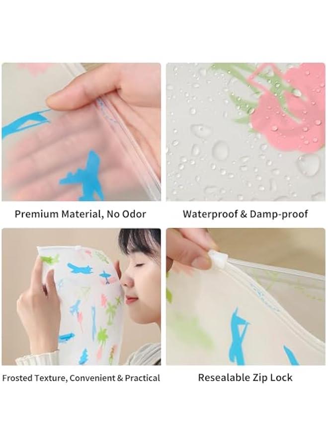 24PCS Travel Storage Bags for Clothes, Frosted Reusable Bags Plastic Ziplock Bags, Waterproof Resealable Clothing Packaging Bags Luggage Organizer Pouch for Clothes, Towels, Cosmetics (4 Size) - Image 3