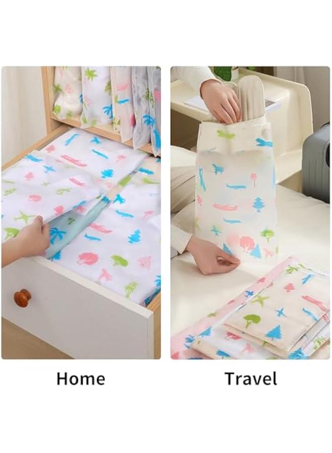 24PCS Travel Storage Bags for Clothes, Frosted Reusable Bags Plastic Ziplock Bags, Waterproof Resealable Clothing Packaging Bags Luggage Organizer Pouch for Clothes, Towels, Cosmetics (4 Size) - Image 4