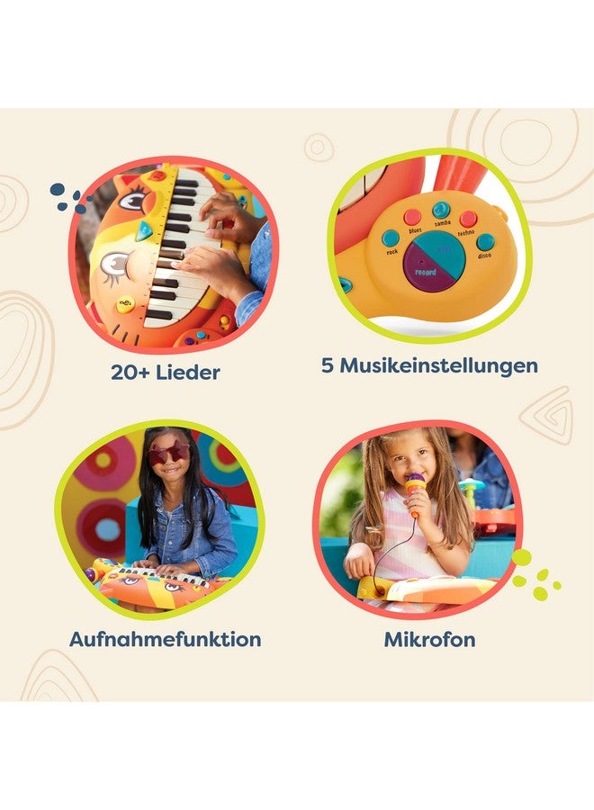 B. toys- Meowsic- Interactive Cat Piano - Toy Piano & Microphone - Musical Instrument For Toddlers, Kids - 20+ Songs, Sounds & Recording Feature - 2 Years + - Image 3