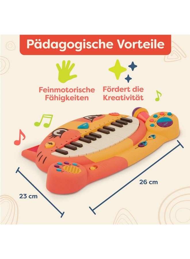 B. toys- Meowsic- Interactive Cat Piano - Toy Piano & Microphone - Musical Instrument For Toddlers, Kids - 20+ Songs, Sounds & Recording Feature - 2 Years + - Image 4