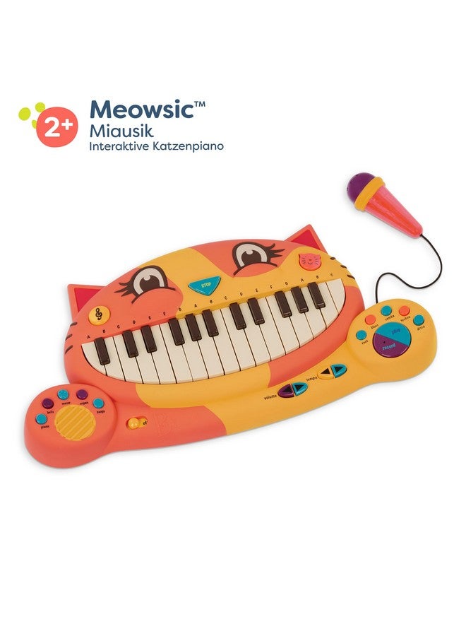 B. toys- Meowsic- Interactive Cat Piano - Toy Piano & Microphone - Musical Instrument For Toddlers, Kids - 20+ Songs, Sounds & Recording Feature - 2 Years + - Image 5