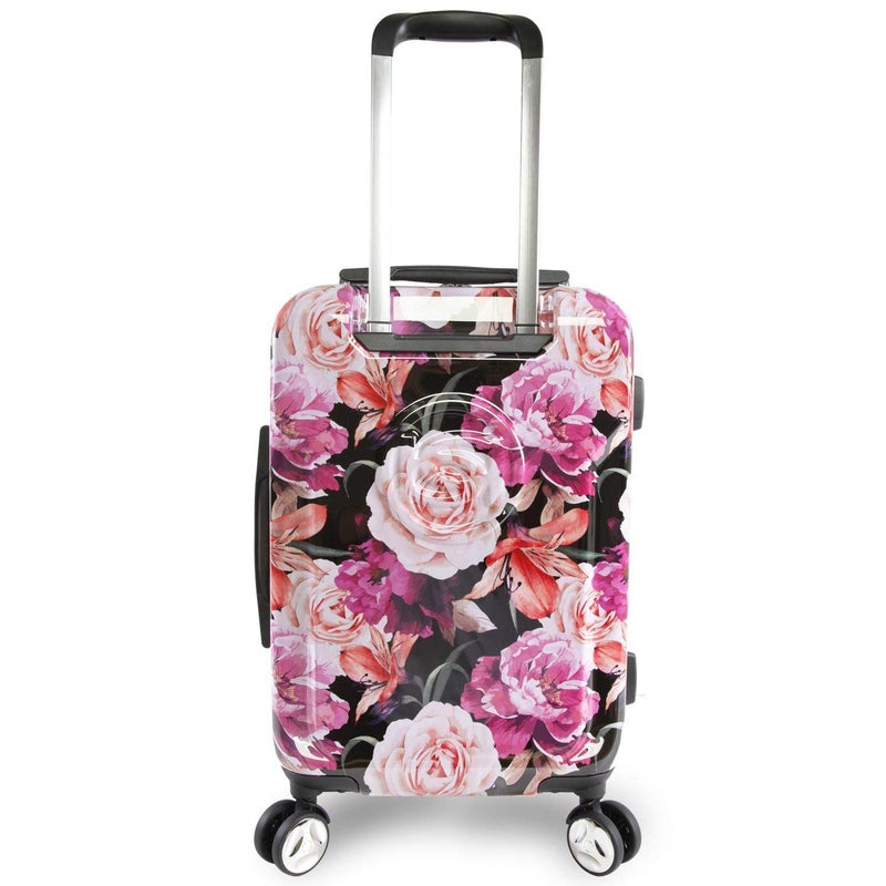 bebe BEBE Women's Marie 21" Hardside Carry-on Spinner Luggage, Black Floral Print, One Size, Marie 21" Hardside Carry-on Spinner Luggage  - Image 2
