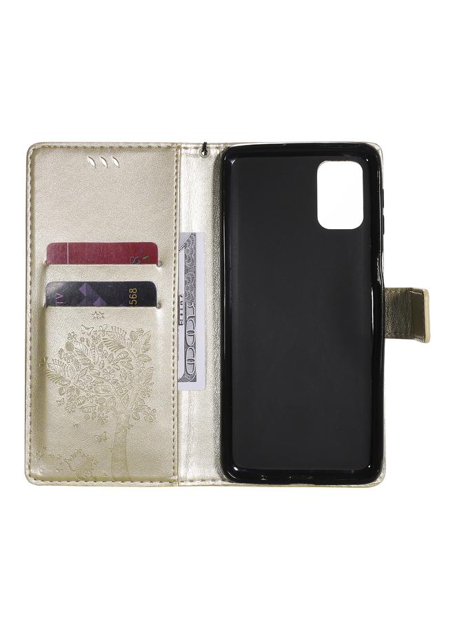 اس-توب جراب لهاتف Samsung Galaxy M31s بنقشة شجرة وقطة مضغوطة، جراب جلدي PU قلاب أفقي مع حامل وفتحات للبطاقات ومحفظة وحبل تعليق - Image 4