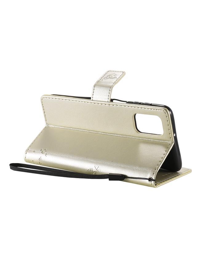 اس-توب جراب لهاتف Samsung Galaxy M31s بنقشة شجرة وقطة مضغوطة، جراب جلدي PU قلاب أفقي مع حامل وفتحات للبطاقات ومحفظة وحبل تعليق - Image 5