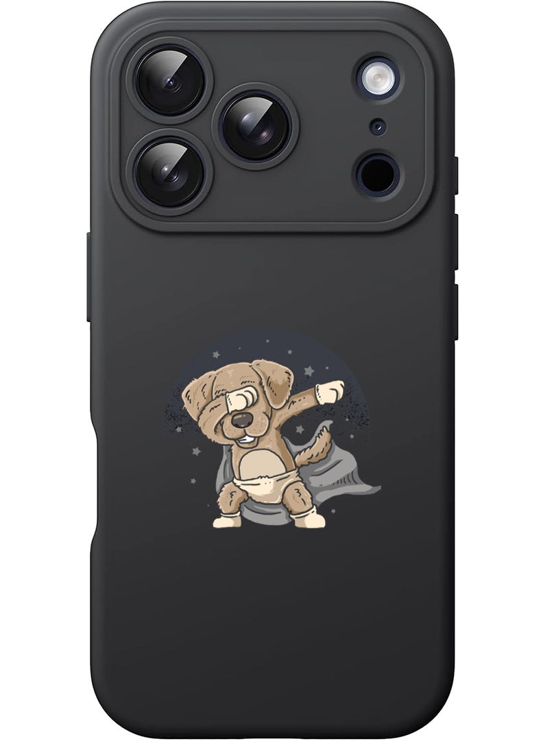 Theodor Protective Slim Fit Case Liquid Silicone Cover with Full Body Protection Anti-Scratch Shockproof Case For Apple iPhone 17 Pro (Black) dab dog - Image 1