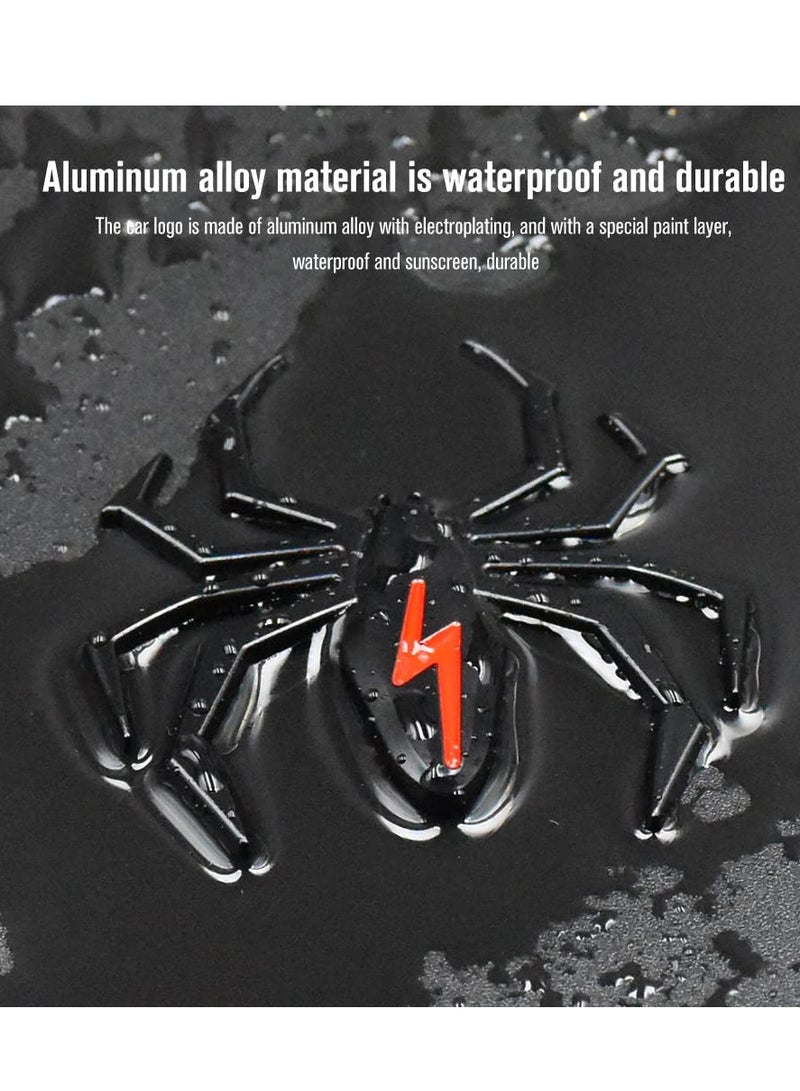 SYOSI 4 pcs Car 3D Logo Metal Spider Emblem Badge Sticker, 3D Logo Metal Chrome Spider Badges Sticker, Self Adhesive Black Spider Badge Cartoon Premium Automotive Motorcycle Decals,Black - Image 5